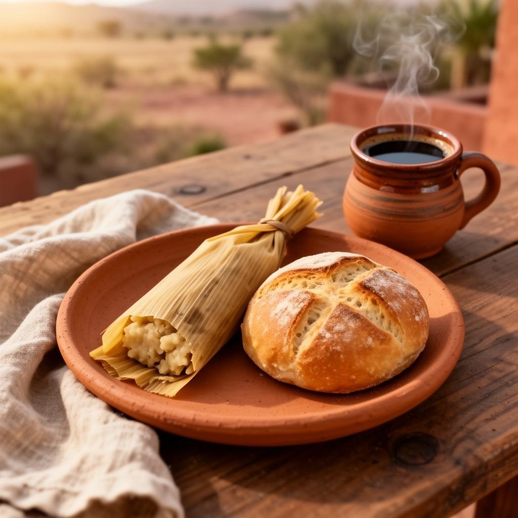 Desayuno tradicional en el bosque