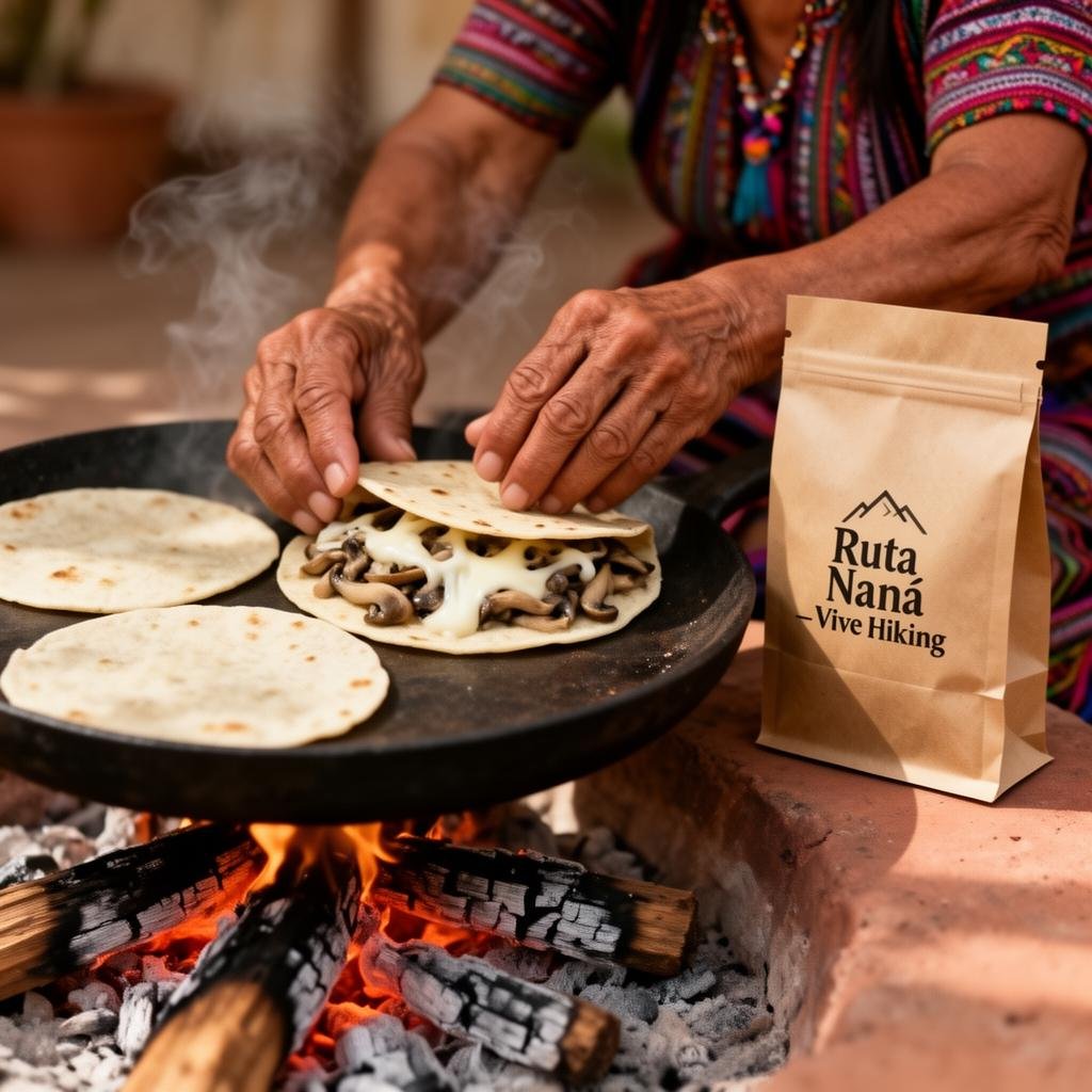 Preparación de quesadillas con hongos Ruta Naná